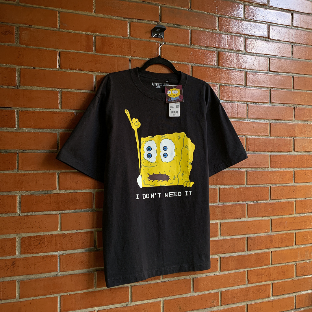 SpongeBob SquarePants Cactus Plant Flea Market UT Graphic T-Shirt Black